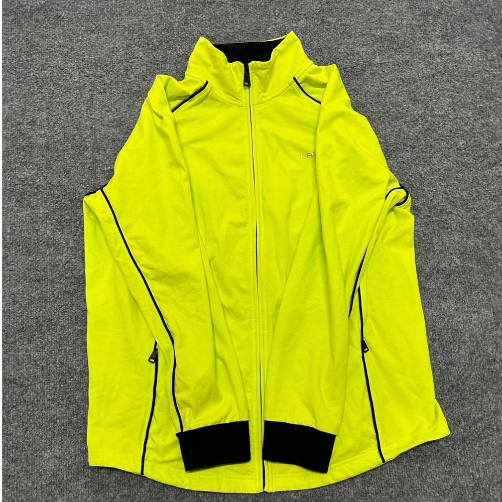 Lauren Ralph Lauren Jacket Womens Size 1X Neon Yellow Black Trim Full Zip Track